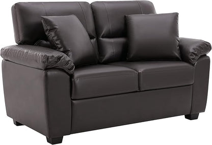 Morden Fort Faux Leather Loveseat Sofas, Modern Luxury and Comfy Furniture Sleeper Couches for Living Room, Apartment, Office, Reading Room