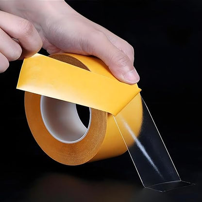 Ultra-Thin Clear Double Sided Adhesive Tape 2 Inch x 85FT Heavy Duty Two Side Strong Sticky Mounting Tape, for DIY Arts & Crafts, Rug Non-slip, Anti Cat Scratch, Paste Wall Decoration, CNC Woodworking