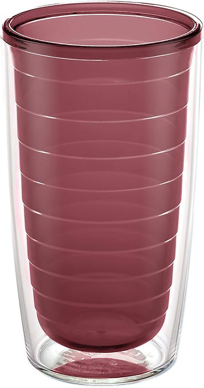 Tervis Clear & Colorful Tabletop Made in USA Double Walled Insulated Tumbler Travel Cup Keeps Drinks Cold & Hot, 16oz, Elderberry Wild