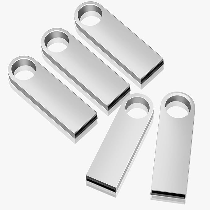 Generic USB Memory (5 Pack Metal USB Silver, 64GB)