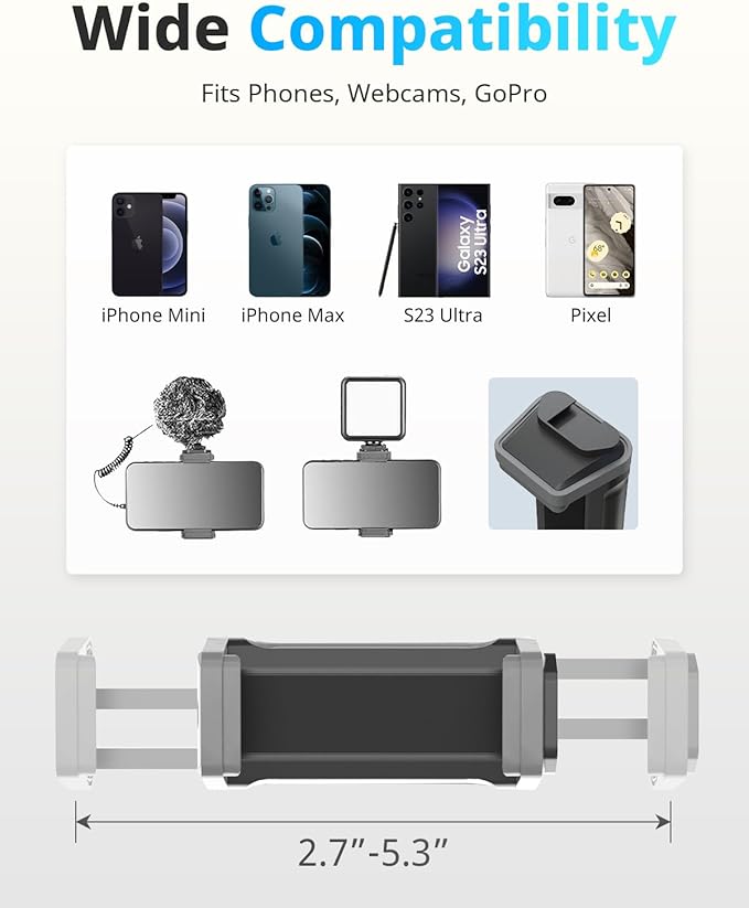 UBeesize Overhead Phone Mount, Flexible Webcam Arm with Phone Holder and Ball Head, Overhead Tripod for Phone Drawing Live Streaming Cooking Flat Photography
