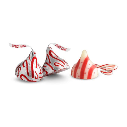 HERSHEY'S KISSES Candy Cane Flavored, Christmas Candy Bulk Bag, 31.67 oz