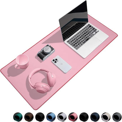 Waterproof Large Gaming Mouse Pad with Durable Stitched Edges, Non-Slip Rubber Base, Grainy Jacquard Mouse Mat Desk Pad for Home Office Gaming, 27.6"x11.8"x0.12", Pink