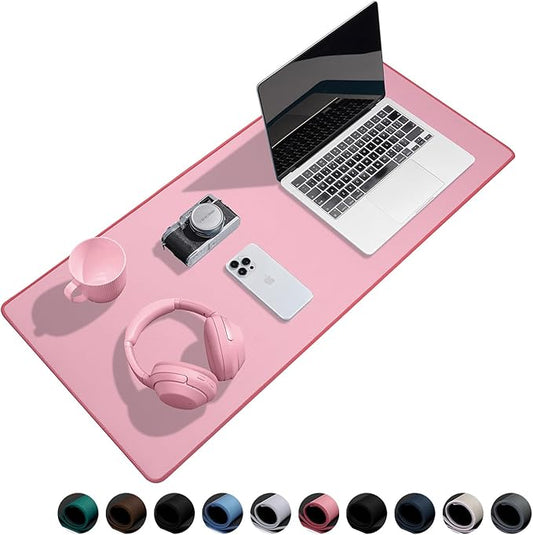 Waterproof Large Gaming Mouse Pad with Durable Stitched Edges, Non-Slip Rubber Base, Smooth Surface Mouse Mat Desk Pad for Home Office Gaming, 27.5"*11.8"*0.08",Pink
