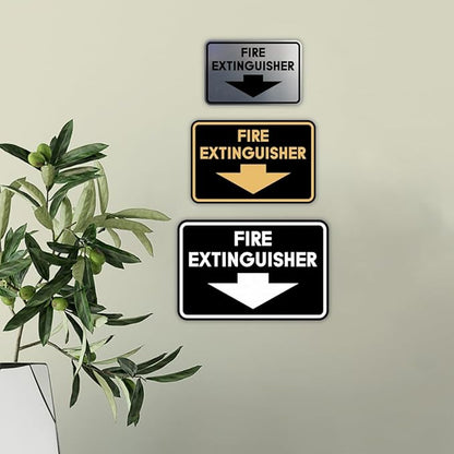 Signs ByLITA Classic Framed Fire Extinguisher (Navy Blue/Gold) - Medium