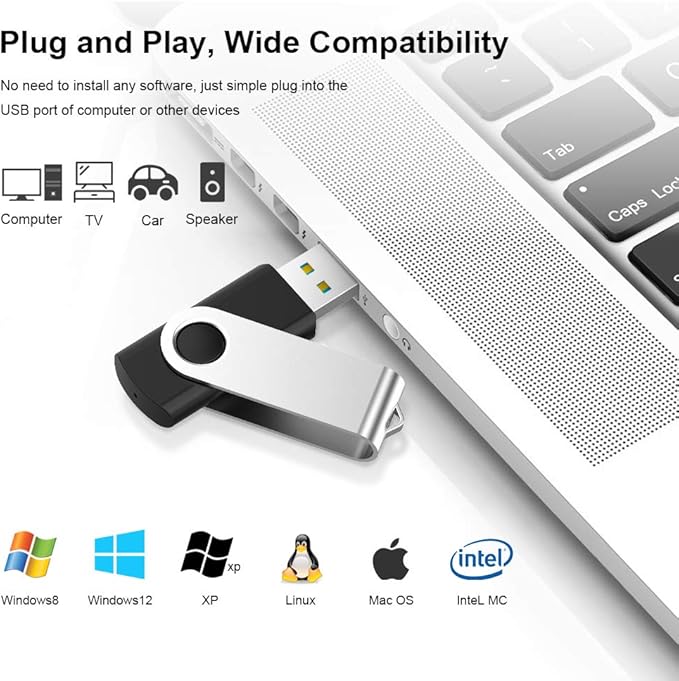 KEXIN 10 Pack 4GB Flash Drive Thumb Drive 4G USB Drive Memory Stick with LED Indicator, USB 2.0 Black