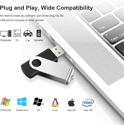 KEXIN 20 Pack 8GB Flash Drive 8G Bulk USB Thumb Drive USB Stick Jump Drive USB 2.0 Flash Drive with Led Indicator, Black