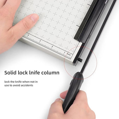 ZEQUAN A4 Paper Cutter Heavy Duty Metal Base, Stack Paper Trimmer Guillotine 13" Cutting Length, Guillotine Paper Slicer Cutter, 10 Sheet Capacity, for Office Home or School