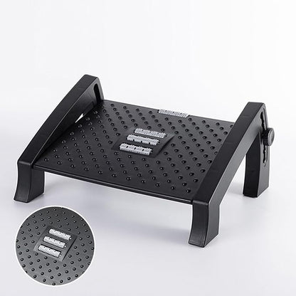 Under Desk Foot Stool Roller Massager Height Adjustable Ergonomic Footrest with Anti Slip Design for Home Office Dorm Plastic 42x31x19.5cm