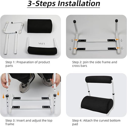 Foot Rest for Under Desk at Work - 3 Positions Height Adjustable Leg Rest for Office or Home Use, Ergonomic Footrest with Detachable Cushion