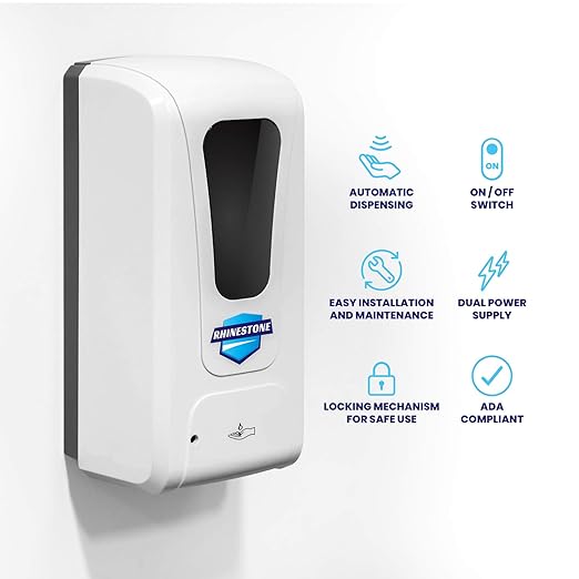 Rhinestone Automatic Soap and Hand Sanitizer Foaming Dispenser, Touchless Motion Sensor, 1000ml 33.8 oz. Wall Mounted Dispenser