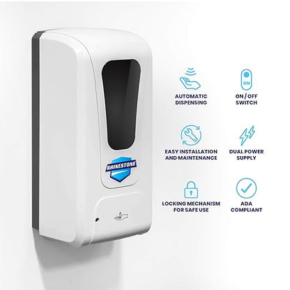 Rhinestone Automatic Soap and Hand Sanitizer Foaming Dispenser, Touchless Motion Sensor, 1000ml 33.8 oz. Wall Mounted Dispenser