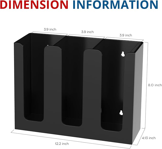 Acrylic Cup and Lid Holder, 3 Compartment, Disposable Coffee Cup Dispenser Cup Storage Organizer, Black