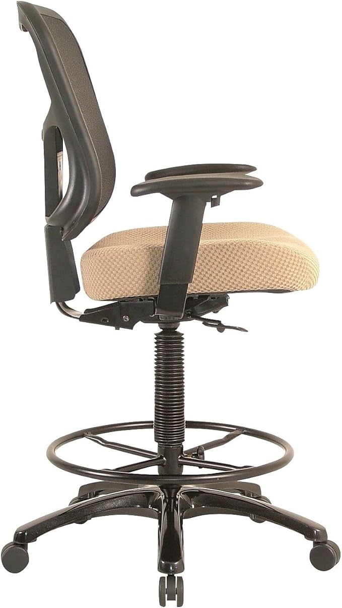Tempur-Pedic Tp8200 Ergonomic Fabric Mid-Back Drafting Stool, Beige (Tp8200-Beige)