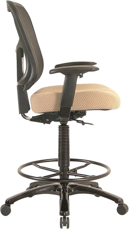 Tempur-Pedic Tp8200 Ergonomic Fabric Mid-Back Drafting Stool, Beige (Tp8200-Beige)