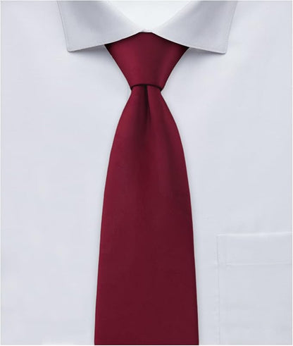 Jacob Alexander Solid Color Mens Tie - Soft-lined Necktie - Timeless Formal Look for Weddings and Business - (Regular Size)