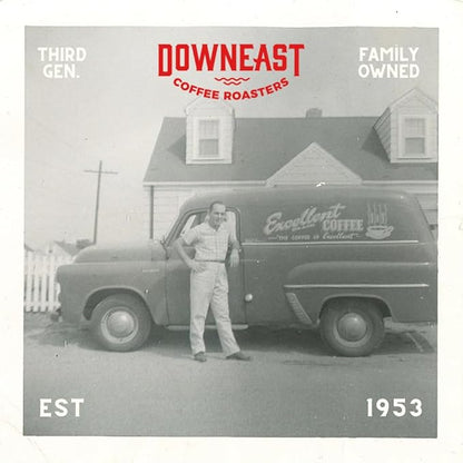 Downeast Coffee Roasters Whole Bean Coffee - Dark Roast, 100% Arabica Coffee - Bold, Syrupy, Bittersweet Toffee Notes - Kenya, Central and South American Highlands (2 lb Bag, Pack of 6))