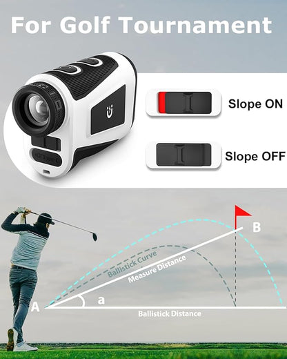 X1 Golf Rangefinder with Slope, Flagpole Lock and Vibration, 660/1100YDS Laser Rangefinder for Golfing & Hunting, Rechargeable Laser Range Finder Distance Measuring with High-Precision
