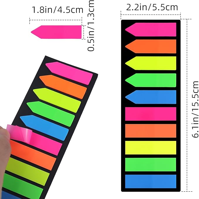 1200 Pieces Sticky Tabs,6 Sets Annotation Tabs,Transparent Sticky Notes,Book Tabs,Arrow Index Tabs,Page Markers,Study Supplies,Book Mark,Small Sticky Notes,for Note Classification,Books,School,Office
