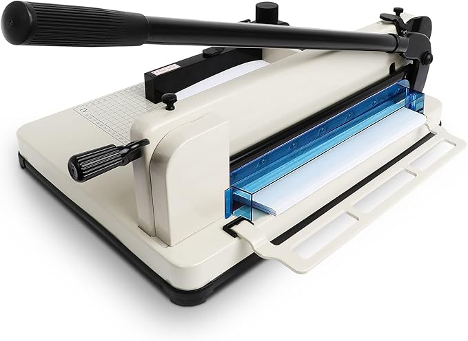 FAHKNS 17" Heavy Duty Guillotine Trimmer Paper Cutter,Cortadora de Papel 500 Sheets Paper Trimmer with Double Safety Protection Durable HSS Blade for Cutting Paper