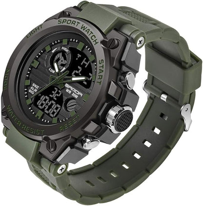 KXAITO Men's Watches Sports Outdoor Waterproof Military Watch Date Multi Function Tactics LED Alarm Stopwatch