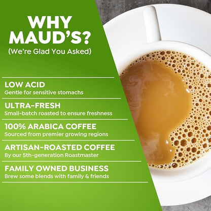 Maud's Decaf Donut Shop Coffee Pods, 100 ct, Decaffeinated Light Roast Coffee in Recyclable Single Serve Pods – 100% Arabica Beans, Compatible with Keurig K Cups Maker