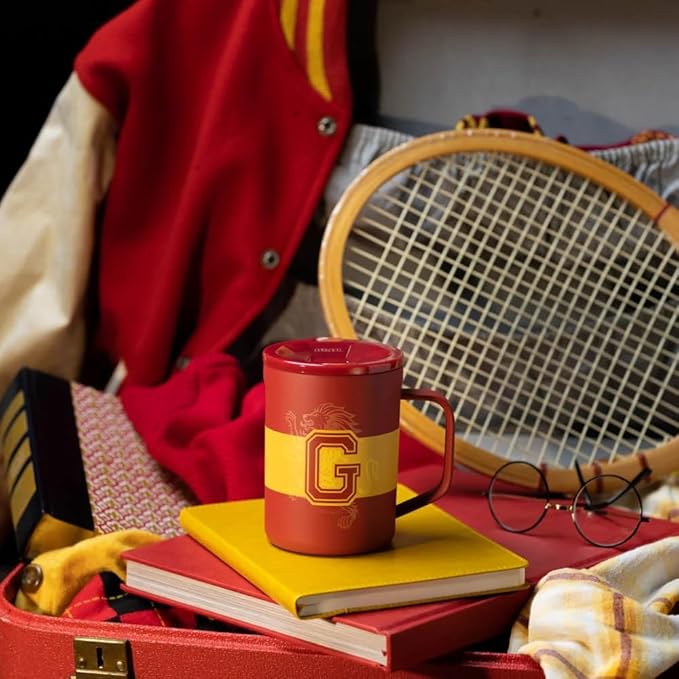 Corkcicle Harry Potter Coffee Mug - Stainless Steel Insulated Cup With Lid For Tea & Coffee - Non-Slip Silicone Base - Durable Travel Mug - Dishwasher Safe - BPA Free - Easy Grip - 16 oz - Gryffindor