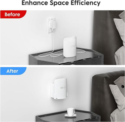 EDUP Wall Mount for eero Pro 7, Space-Saving Holder with Cable Management, Compatible Only with eero Pro 7, for Wall & Outlet Mounting- Includes Screws & Quick Start Guide (White, 1 Pack)