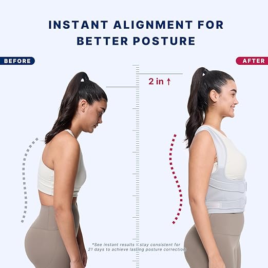 Fit Geno Back Brace Posture Corrector for Men & Women: Shoulder Straightener Adjustable Full Back Support Pain Relief - Scoliosis Hunchback Spine Corrector (Large/X-Large)