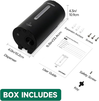 Professional 750ml Automatic Wall-Mounted Soap Dispenser with Anti-Corrosion Coating (Matte Black Stainless Steel)