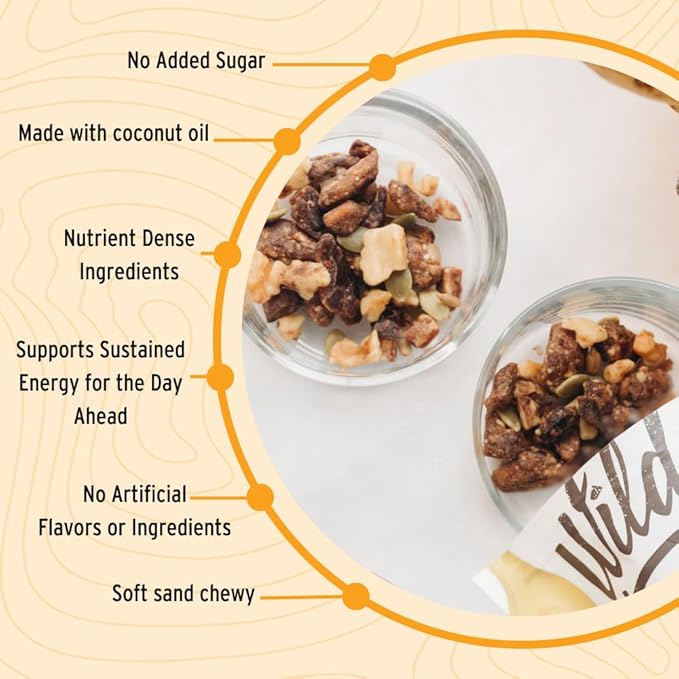 Wildway Keto Granola | Banana Nut | Grain-Free, Certified Gluten-Free Cereal | Vegan, Low Carb | No Sugar Added | Paleo-Friendly | Non-GMO Fruit & Nut Clusters | Nutrient-Rich Snack | 8 oz, 3 Pack