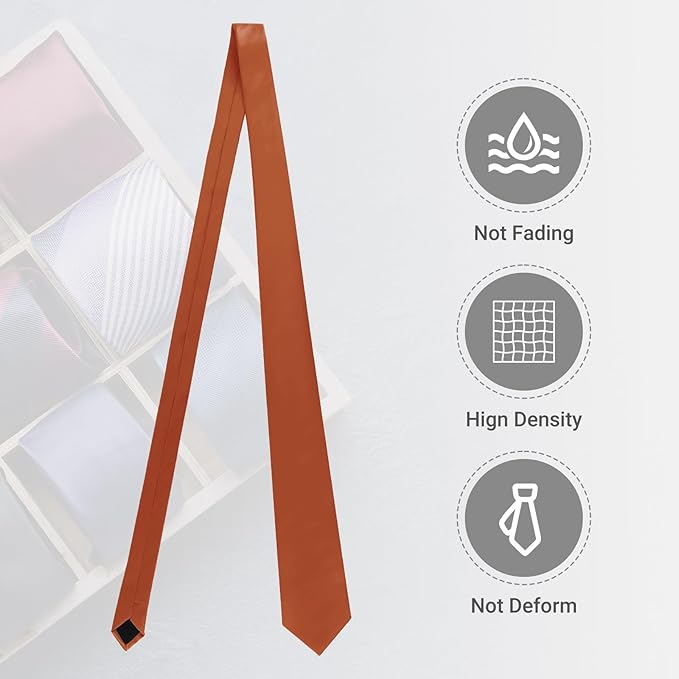 Black Ties For Men Solid Pure Color Formal Neckties 3.15" (8CM) Men's Tie for Business and Wedding with Gift Box