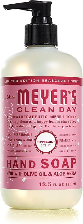 Mrs. MEYER'S Liquid Hand Soap Peppermint, 12.5 Fl Oz. (Pack of 6)
