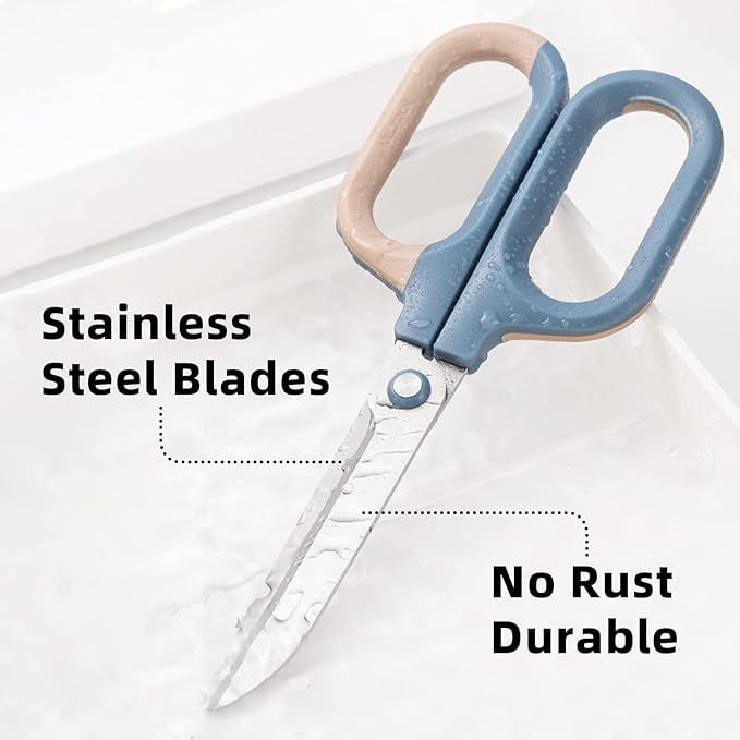 Multipurpose Scissors, Comfort-Grip Handles Sharp Scissors for Office Home School Craft Sewing Fabric Supplies (7", Blue-1)