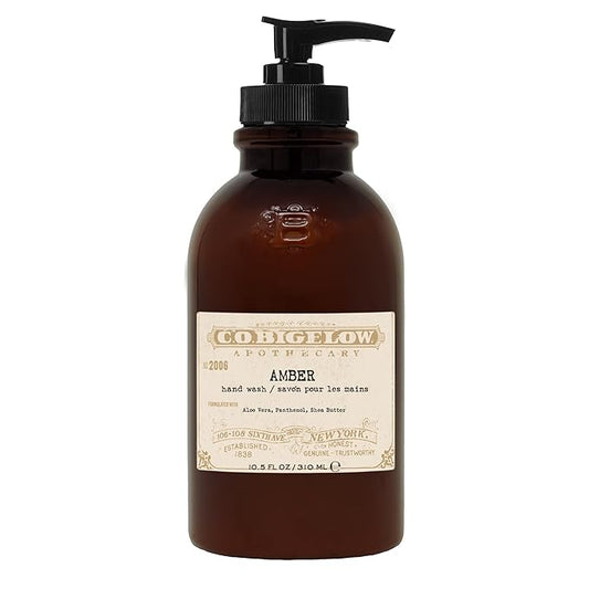C.O. Bigelow Iconic Collection Amber Hand Wash, Scented Hand Soap with Aloe Vera and Shea Butter, 10.5 fl oz