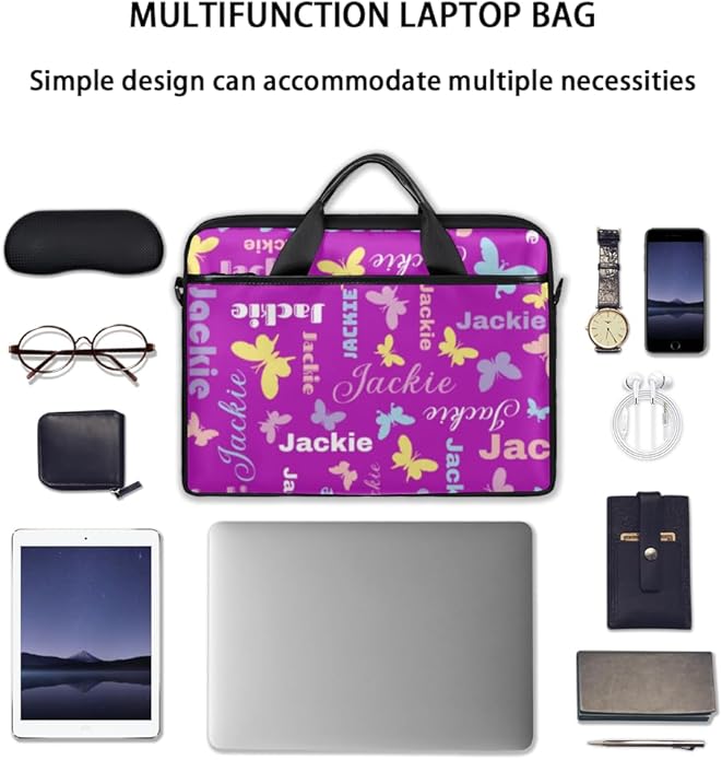 Custom-Laptop-Bag 15 Inch with Name Photo Personalized-Computer-Shoulder-Case Briefcases for Women Men Business
