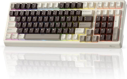 RK ROYAL KLUDGE F99 Wireless Mechanical Keyboard with Numper Pad, Tri-Mode Hot Swappable 95%100 Keys Gaming Keyboard BT/2.4G/USB-C, Pro Software, 5000mAh Battery, Customed Linear Creamy Switches
