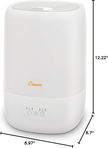 Crane Ultra-Quiet 3-in-1 Humidifier for Baby with Essential Oil Tray, 7-Color Sleep Light, 1 Gallon Top-Fill Tank, Ideal for Bedroom