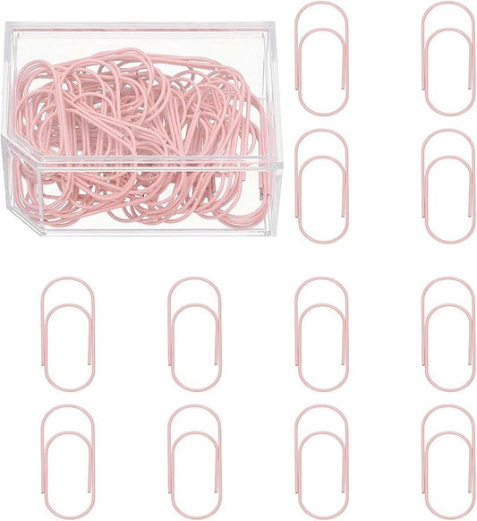 PATIKIL 50 Pcs Paper Clip, 2inch Non-Skid Metal Paper Clamp Clips Large for Office Supplies Craft Scrapbook Document Note Sorting, Electroplating, Pink