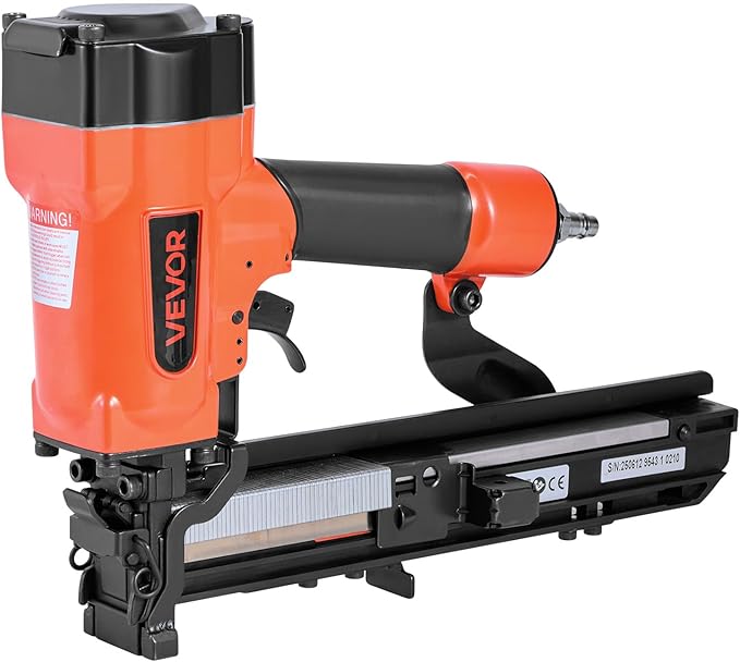 VEVOR Pneumatic Staple Gun, 16 Gauge 1-inch Wide Crown Pneumatic Stapler 5/8" to 1-1/2" Length, 70-120PSI Air Staple Gun with Two Firing Modes for Roof Decking, Wall Sheathing, Fencing, Subflooring