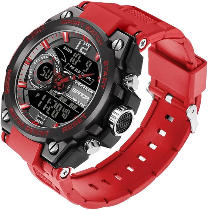 KXAITO Men's Watches Sports Outdoor Waterproof Military Watch Date Multi Function Tactics LED Alarm Stopwatch
