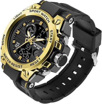 KXAITO Men's Watches Sports Outdoor Waterproof Military Watch Date Multi Function Tactics LED Alarm Stopwatch