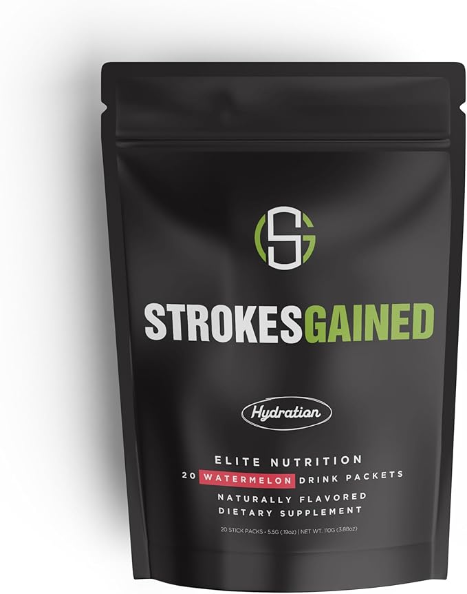 Golf Hydration Watermelon Electrolyte Powder – Sugar Free Drink Mix Packets – Golf Accessories for Men & Women – Golf Gifts – 20 Stick Packs