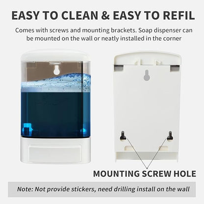 Manual Soap Dispenser 33oz Wall Mount Hand Soap Dispenser for Bathroom, Kitchen, Hotel & Restaurant Commercial Refillable Shampoo & Conditioner Dispenser for Liquid Gel
