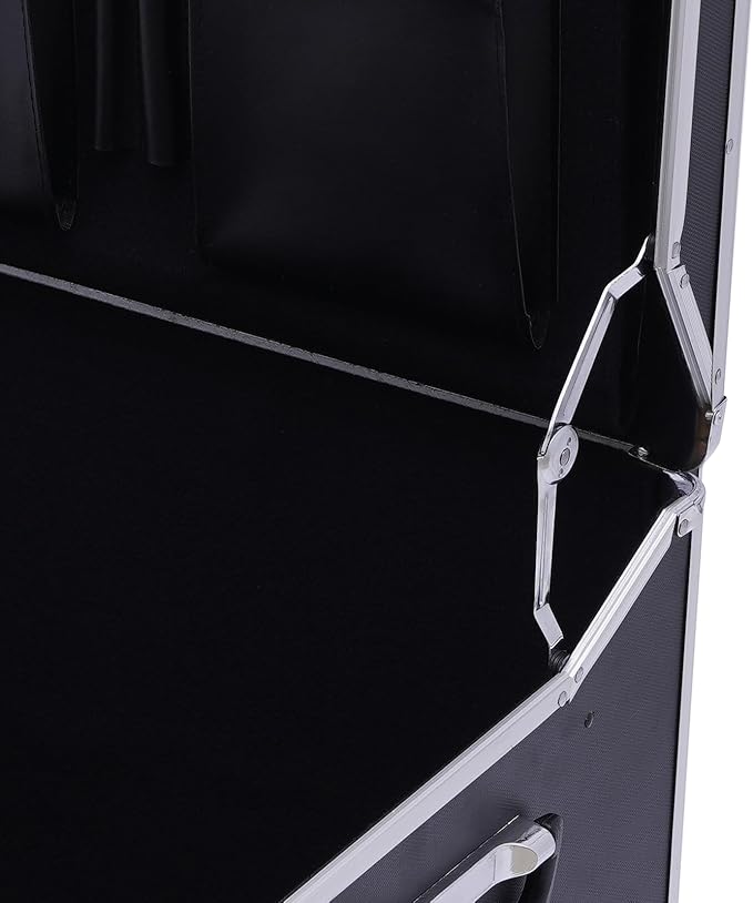 Locking File Organizer Box, Portable Mobile Business Case, Fireproof Document File Organizer, Trolley File Box with Handle and Lock, Letter/Legal File Storage, 19.2 x 15 x 16inch, Black