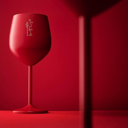 Gusto Nostro Valentine’s Day Gift Stainless Steel Wine Glass – 18 oz Red, Unbreakable Colorful Wine Glasses for Travel, Camping and Pool – Cute, Unique Metal Wine Glass for Outdoor, Picnics (Set of 4)
