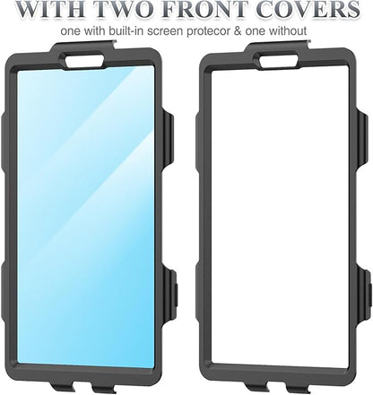 SEYMAC stock Case for Samsung Galaxy Tab A9 8.7'', Full-Body Drop Protection Case with Screen Protector Pencil Holder [360° Rotating Hand Strap] &Stand, Black