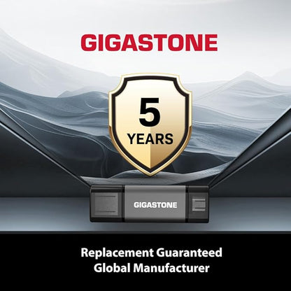 GIGASTONE 16GB Dual Flash Drive (2 Pack) Z40 USB 3.2 Gen 1, 2-in-1 Type-A & Type-C, 100MB/s Ultra Fast, Head Cap Design, Plug & Play for Smartphone/PC/Mac/TV/Car Audio, USB 2.0/3.0/3.1 Compatible