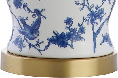 JONATHAN Y JYL3005A Penelope 22" Chinoiserie LED Table Classic Cottage Bedside Desk Nightstand Lamp for Bedroom Living Room Office College Bookcase LED Bulb Included, Blue/White