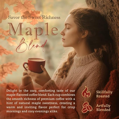 Maple flavored coffee – 100% arabica coffee beans whole, Single Origin, medium roast, USDA Organic, Naturally No Artificial Sweeteners– by Coffea Flavor
